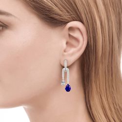 Jeulia Pear Shape Pendant Sterling Silver Earrings
