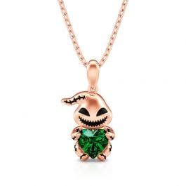 Jeulia Hug Me "The King of Bug Day" Heart Cut Sterling Silver Necklace