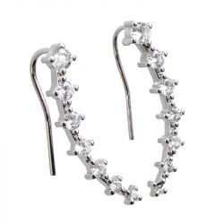 Jeulia Simple Classic Sterling Silver Earrings Climbers