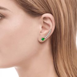 Jeulia Royal Emerald Green Climber Earrings